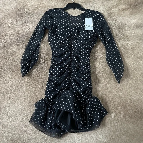 Zara black mini dress with sparkles - Picture 1 of 3